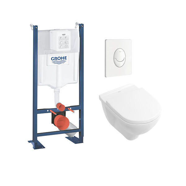 GROHE - Grohe Pack WC Rapid SL autoportant + cuvette Villeroy&Boch O.Novo + plaque Skate Air blanche (ProjectO.Novo-3) - large