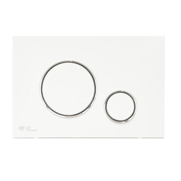SWISS AQUA TECHNOLOGIES - Pack WC bâti-autoportant + WC sans bride Infinitio fonction bidet thermostatique + Abattant softclose + Plaque blanche/chrome - large