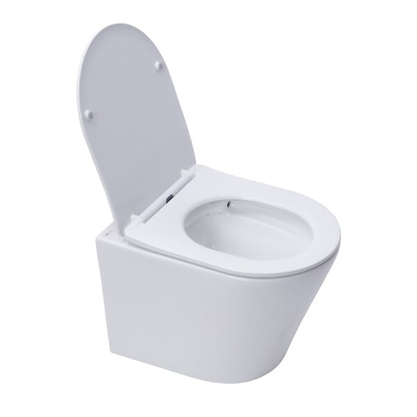 SWISS AQUA TECHNOLOGIES - Swiss Aqua Technologies Pack WC bâti-autoportant + WC SAT sans bride + Abattant SoftClose + Plaque blanche (SMART-Infinitio-M270) - large