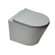 SWISS AQUA TECHNOLOGIES - Pack WC bâti-autoportant + WC Infinitio gris mat sans bride fixations invisibles + Abattant softclose + Plaque blanche/chrome - vignette