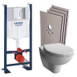 GROHE - Grohe Pack WC Bâti Autoportant Rapid SL + WC Vitra Normus sans bride + Abattant softclose + Set habillage + Plaque chrome - vignette