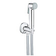 GROHE - Grohe Pack WC Bâti-support Rapid SL + WC sans bride Brevis + Abattant softclose + Douchette bidet + Plaque chrome - vignette