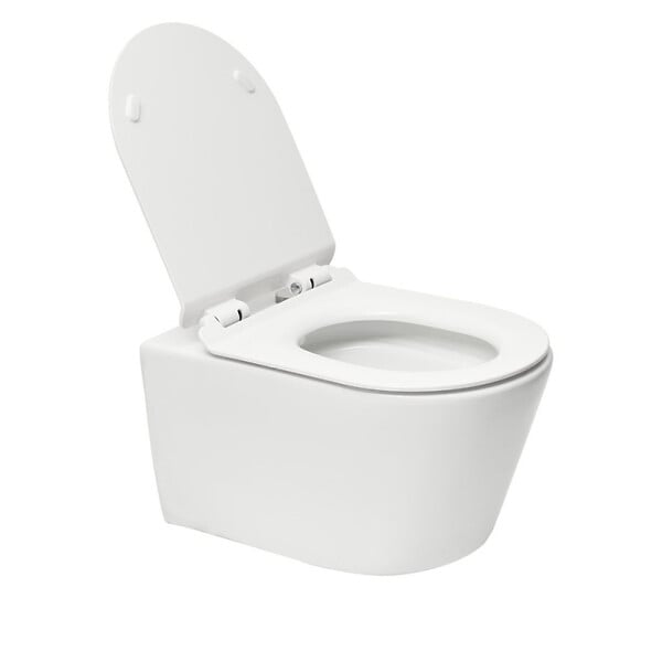 GROHE - Grohe Pack WC Bâti autoportant + WC sans bride SAT Brevis + Abattant ultra-fin softclose + Plaque chrome (ProjectBrevis-1-SP) - large
