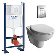 GROHE - Grohe Pack WC Bâti Autoportant Rapid SL + WC sans bride Vitra Normus + Abattant softclose + Plaque chrome (ProjectNormusRimless-1) - vignette
