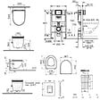 GROHE - Grohe Pack WC Bâti-support + WC sans bride SAT avec bidet thermostatique + Abattant SoftClose + Plaque Chrome (RapidSL082-SATClean-1) - vignette
