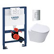 GROHE - Grohe Pack WC Bâti-support Rapid SL + WC Swiss Aqua Technologies Infinitio sans bride + Plaque Chrome (RapidSL082-Infinitio-1) - vignette