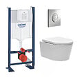 SWISS AQUA TECHNOLOGIES - Swiss Aqua Technologies Pack WC Rapid SL autoportant + WC sans bride SAT, fixations cachées + Plaque chrome + Set d'isolation phonique - vignette