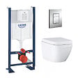 GROHE - Grohe Pack WC Euro Ceramic sans bride Triple Vortex blanc alpin + Rapid SL autoportant NF + plaque chrome (ProjectEuroCeramic-1) - vignette