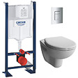 GROHE - Grohe Pack WC Bâti Autoportant Rapid SL + WC Vitra Normus + Abattant softclose + Plaque chrome - vignette