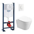 SWISS AQUA TECHNOLOGIES - Swiss Aqua Technologies Pack WC Bâti autoportant + WC sans bride SAT Infinitio + Abattant softclose + Plaque blanc alpin (ProjectInfinitio-3) - vignette