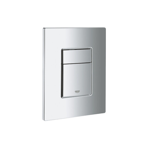 GROHE - Pack WC Bâti autoportant + WC sans bride SAT Brevis + Abattant ultra-fin softclose + Plaque chrome (ProjectBrevis-1) - large