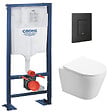 GROHE - Grohe Pack WC Bâti autoportant + WC Swiss Aqua Technologies Infinitio sans bride + Plaque noir mat (Autoportant-Infinitio-KF0) - vignette