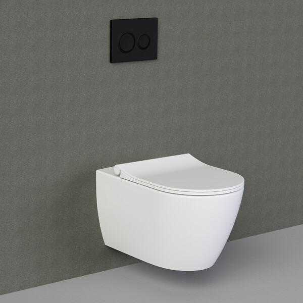 GROHE - Grohe Pack WC Bâti-autoportant Rapid SL + WC sans bride Bello + Abattant softclose + Plaque chrome (ProjectBello-1) - large