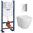 GROHE - Grohe Pack WC Bâti Autoportant Rapid SL + WC sans bride Integra + Abattant softclose + Plaque chrome (ProjectIntegraRimless-1) - vignette