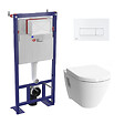 SWISS AQUA TECHNOLOGIES - Swiss Aqua Technologies Pack WC bâti-autoportant + Cuvette Vitra S50 + Abattant softclose + Plaque blanche (SMART-S50-4) - vignette