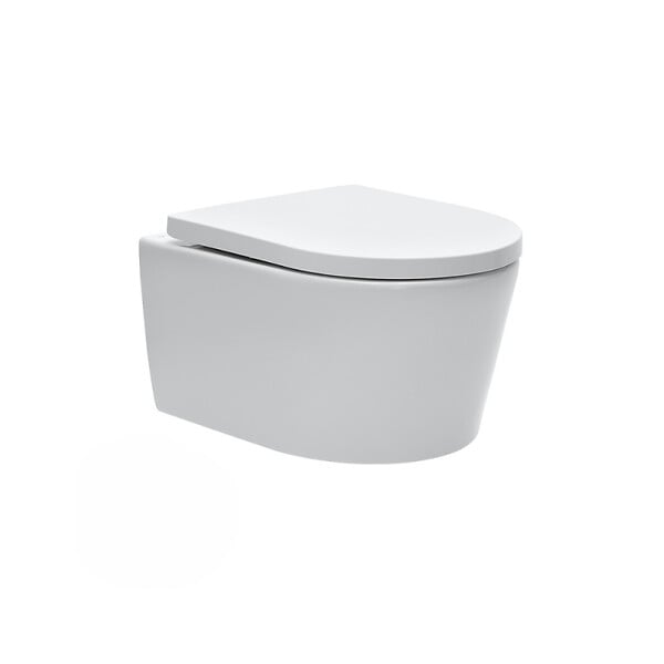 SWISS AQUA TECHNOLOGIES - Swiss Aqua Technologies Pack WC bâti-autoportant + WC SAT sans bride fixations invisibles + Abattant softclose + Plaque blanche (SMART-SATrimless-9) - large