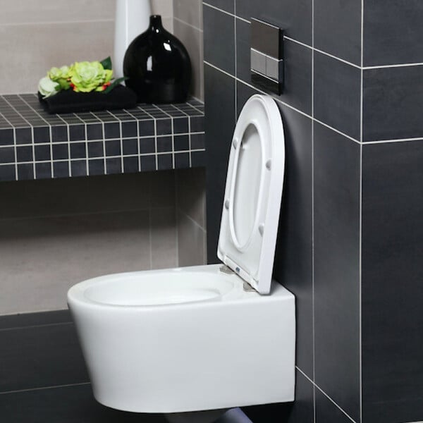 GROHE - Grohe Pack WC Bâti autoportant Rapid SL + WC SAT sans bride et fixations invisibles + Plaque Noir mat (ProjectSATrimless-KF0) - large