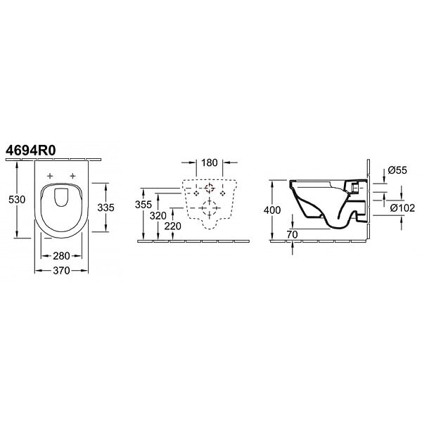 GROHE - Pack WC Rapid SL autoportant + WC sans bride Architectura, fixations invisibles + Plaque chrome (ProjectArchi3-1-SP) - large