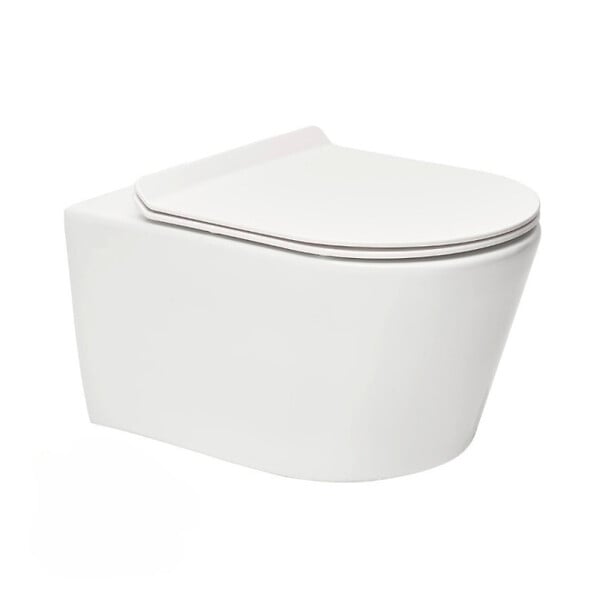 SWISS AQUA TECHNOLOGIES - Swiss Aqua Technologies Pack WC bâti-autoportant + WC SAT sans bride fixations invisibles + Abattant softclose + Plaque blanche (SMART-Brevis-M270) - large