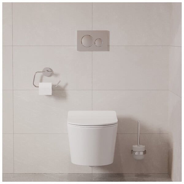 VILLEROY & BOCH - ViConnect Pro S Pack WC Bâti Villeroy & Boch + WC Swiss Aqua Technologies Brevis sans bride et fixations invisibles + Plaque - large