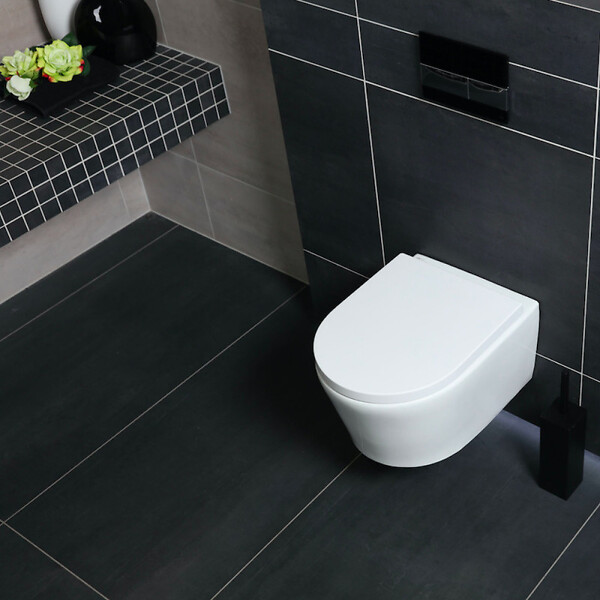 GROHE - Grohe Pack WC Bâti autoportant + WC sans bride SAT + Abattant softclose + Plaque chrome mat (ProjectSATrimless-7) - large