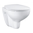 GROHE - Grohe Pack WC Rapid SL autoportant + cuvette Bau Ceramic sans bride + plaque Skate Cosmo chrome (ProjectBau-1) - vignette