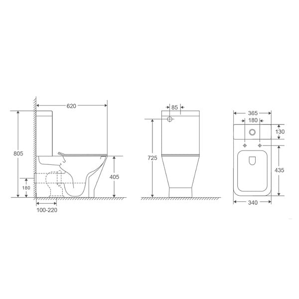 SWISS AQUA TECHNOLOGIES - Swiss Aqua Technologies B-Way Kit complet WC à poser vario avec chasse d'eau Vortex + réservoir de chasse + abattant SoftClose, blanc (SAT2168STORP) - large