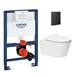 GROHE - Grohe Pack WC Bâti-support Rapid SL + WC sans bride SAT Brevis + Plaque Noir mat (RapidSL082-Brevis-KF0) - vignette