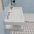 ISTONE - iStone Ultra plan vasque autoportant 1200 x 520 x 100 mm, en Solid Surface, blanc mat (ERGO-1200) - vignette
