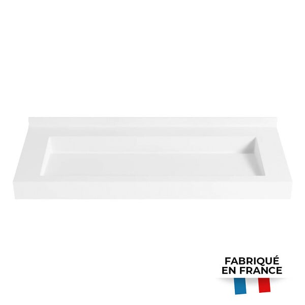 ISTONE - iStone Ultra plan vasque autoportant 1200 x 520 x 100 mm, en Solid Surface, blanc mat (ERGO-1200) - large