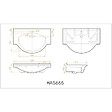NATUREL - Naturel Lavabo Naturel Pro 66x51 cm, trou pour mélangeur au milieu (HA5665) - vignette