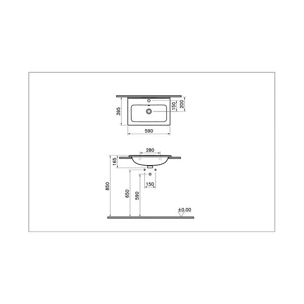 VITRA - Vitra  Mia Vasque à encastrer pour MIASET60 (7461L003-0001) - large