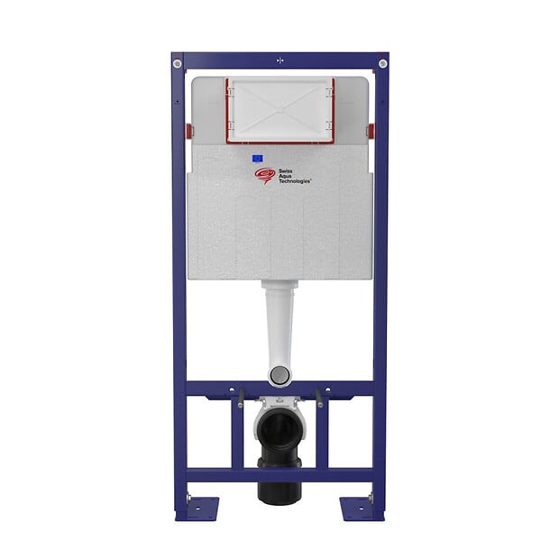 SWISS AQUA TECHNOLOGIES - Swiss Aqua Technologies Pack WC Bâti-support Autoportant + WC sans bride SAT + Abattant SoftClose + Plaque Blanche (SMART-FusionTQ-4) - large