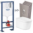 GROHE - Pack WC Bâti-support RAPID SL + WC lavant suspendu Sensia Alpine + Plaque chrome + Set habillage (RSLSENSIA1SB) - vignette