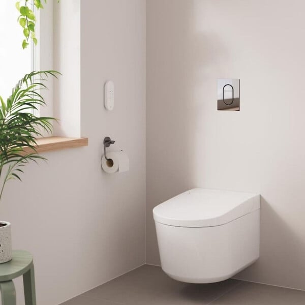 GROHE - Pack WC Bâti-support RAPID SL + WC lavant suspendu Sensia Alpine + Plaque chrome + Set habillage (RSLSENSIA1SB) - large