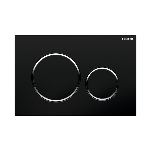 GEBERIT - Pack WC Bati Geberit + WC suspendu Swiss Aqua Technologies sans bride + abattant SoftClose + plaque noire (GebBlack - large