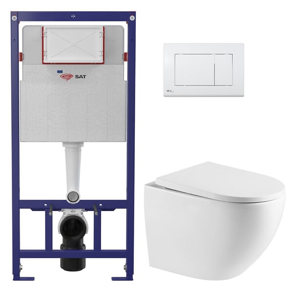 SWISS AQUA TECHNOLOGIES - Swiss Aqua Technologies Pack WC bâti-support léger 112 cm ECO 2L Swiss Aqua Technologies + WC suspendu Swiss Aqua Technologies + plaque (STEST67WR01-FR) - large