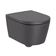 GROHE - Grohe Pack WC Bâti-support + WC Roca Inspira onyx sans bride fixations invisibles + Abattant + Plaque noire (RapidSLInspiraO-KF0) - vignette