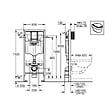 GROHE - Grohe Pack WC Bâti-support Rapid SL + WC sans bride SAT + Abattant slim, softclose + Plaque de commande noir mat - vignette