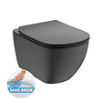 GROHE - Grohe Pack WC Bâti support + WC noir mat Ideal Standard Tesi Aquablade + Abattant softclose + Plaque noire mat - vignette