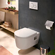 VITRA - V-Fix Core Pack WC bâti-support + WC sans bride Hansgrohe EluPuraS + Abattant SoftClose + Plaque Noir mat (VFIXPURA9) - vignette