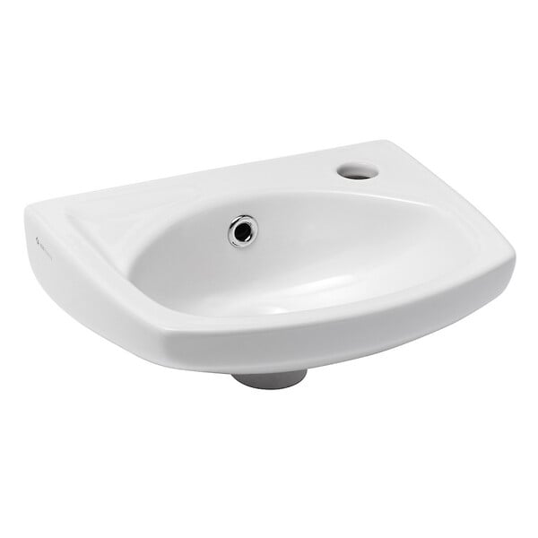 SIKO - Lave-mains mural Blanc 35 × 28 cm – trou de robinetterie à droite, avec trop-plein (EUR913) - large