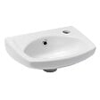 SIKO - Lave-mains mural Blanc 35 × 28 cm – trou de robinetterie à droite, avec trop-plein (EUR913) - vignette