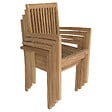 HAPPY GARDEN - Lot de 4 chaises de jardin JAVA empilables en teck - vignette
