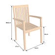 HAPPY GARDEN - Lot de 4 chaises de jardin JAVA empilables en teck - vignette