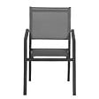 HAPPY GARDEN - Lot de 4 chaises en aluminium anthracite - textilène gris - vignette