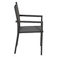 HAPPY GARDEN - Lot de 4 chaises en aluminium anthracite - textilène gris - vignette