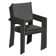 HAPPY GARDEN - Lot de 4 chaises en aluminium anthracite - textilène gris - vignette
