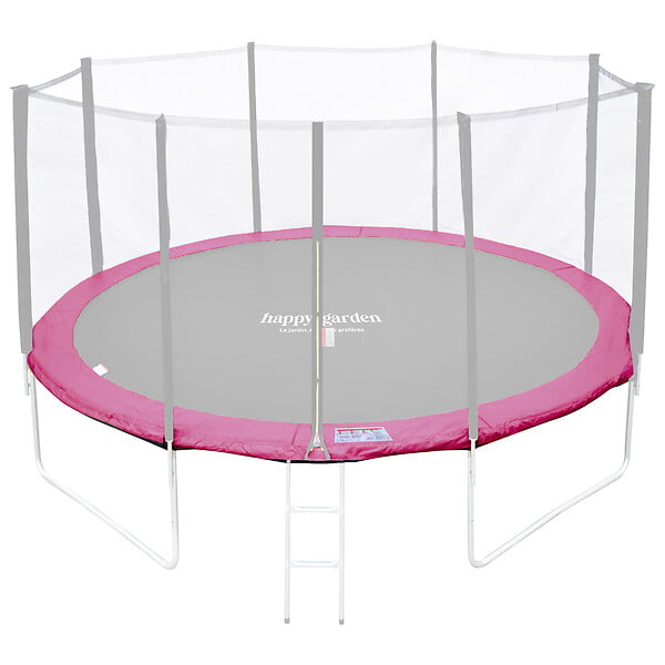 HAPPY GARDEN - Matelas de protection réversible pour trampoline Ø430cm MELBOURNE - gris/rose - large
