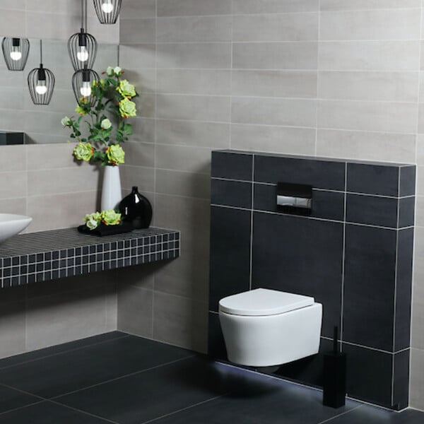 SWISS AQUA TECHNOLOGIES - WC suspendu sans bride et fixations invisibles + abattant frein de chute (SATBRE010RREXP) - large